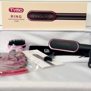 TYMO Ring Hair Straightening Comb in Black and Pink - Like New